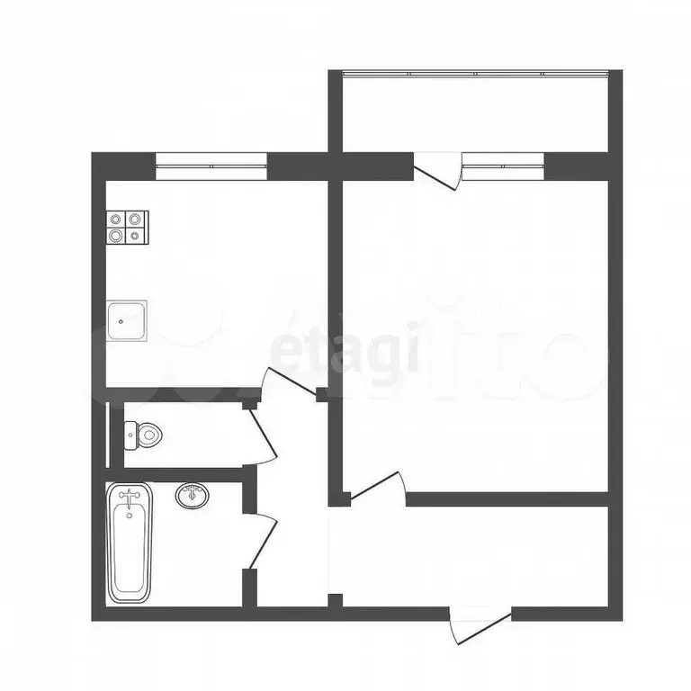 1-к. квартира, 37 м, 3/9 эт. - Фото 0