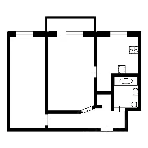 2-к кв. Татарстан, Казань ул. Ильича, 30 (43.3 м) - Фото 1