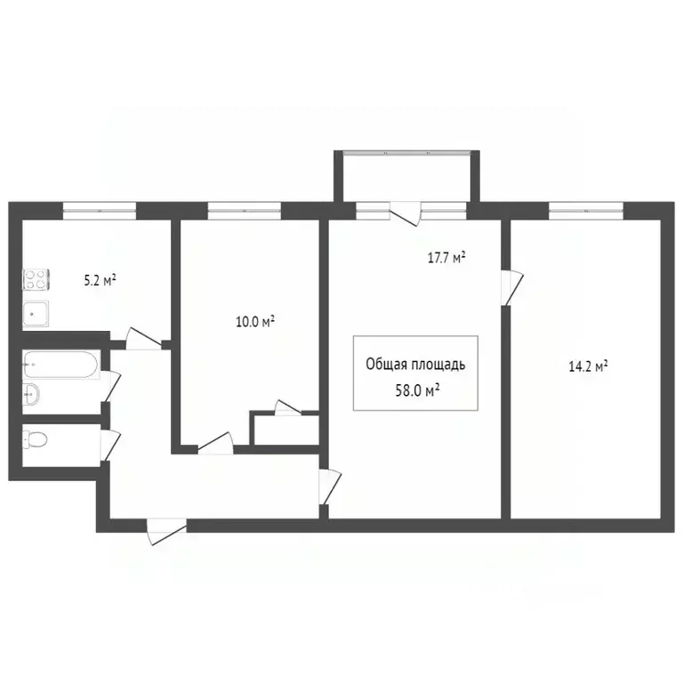3-к кв. Томская область, Томск ул. Беринга, 1/2 (60.0 м) - Фото 2