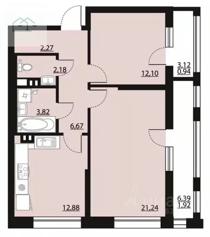 2-к кв. Воронежская область, Воронеж Московский просп., 132 (65.0 м) - Фото 2