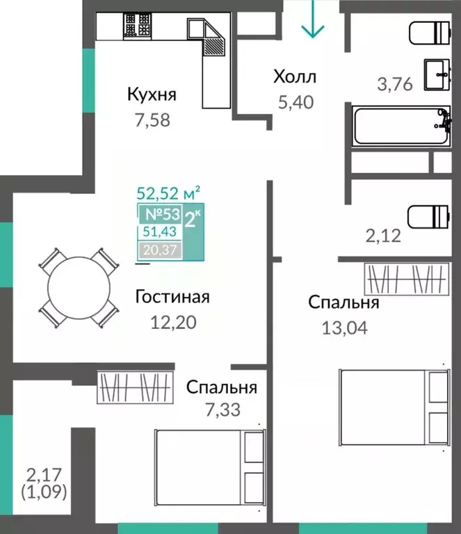 2-к кв. Крым, Симферополь Крымская роза мкр, Шалфей жилой комплекс ... - Фото 0