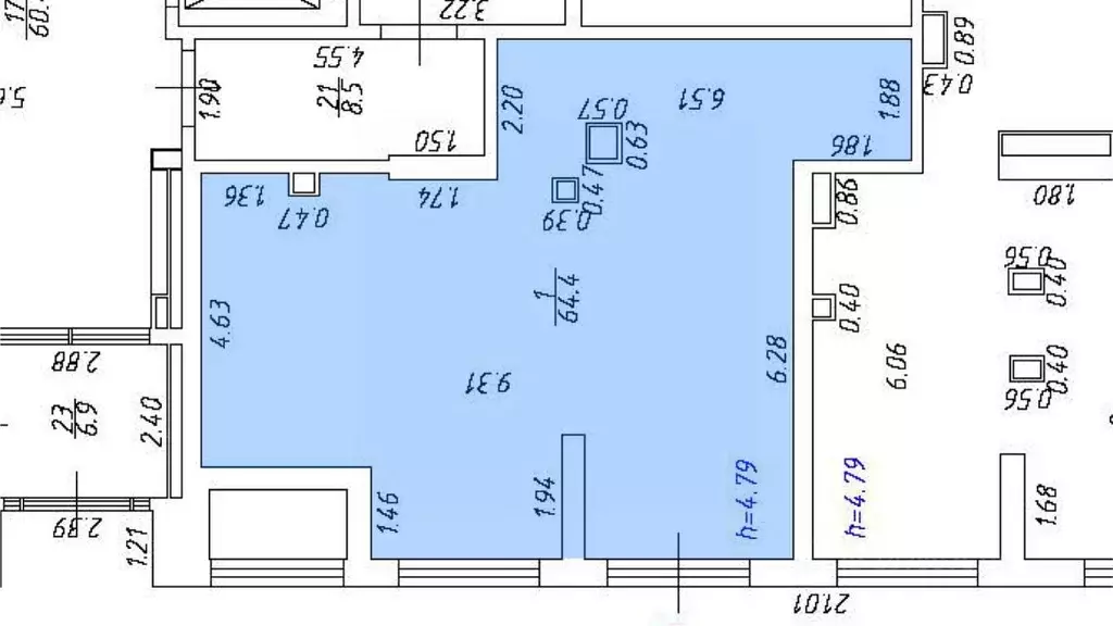 Помещение свободного назначения в Москва Очаковское ш., 5к4 (64 м) - Фото 1