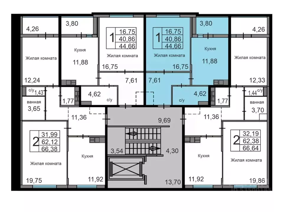 1-к кв. Калужская область, Калуга ул. Минская, 2 (44.66 м) - Фото 1
