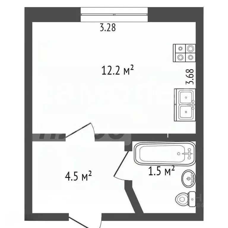 1-к кв. Крым, Евпатория ул. Некрасова, 41 (18.1 м) - Фото 2
