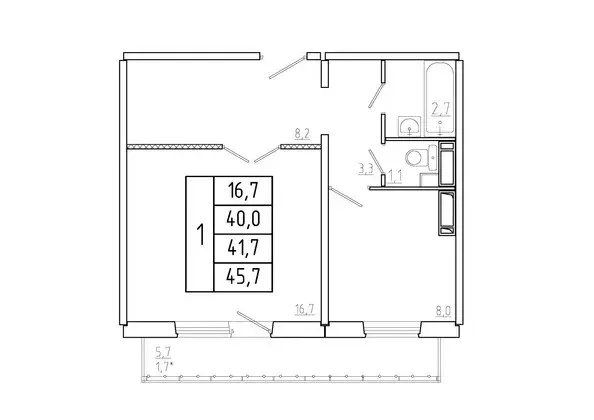Продаётся 1-к квартира, 41.7 м - Фото 0