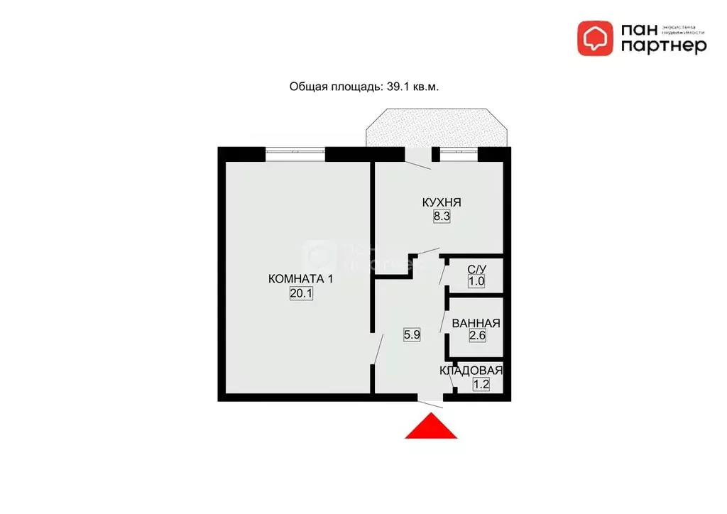 1-к кв. Санкт-Петербург Камышовая ул., 6К1 (39.1 м) - Фото 2