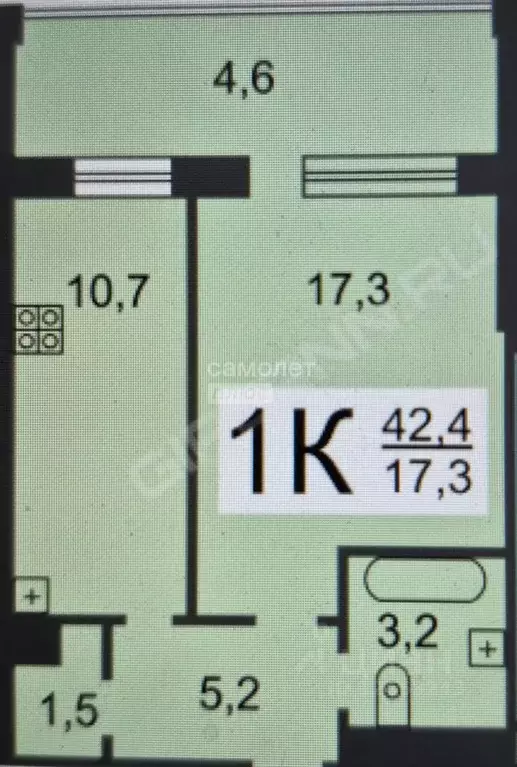 1-к кв. Нижегородская область, Нижний Новгород ул. Зайцева, 12 (42.4 ... - Фото 2
