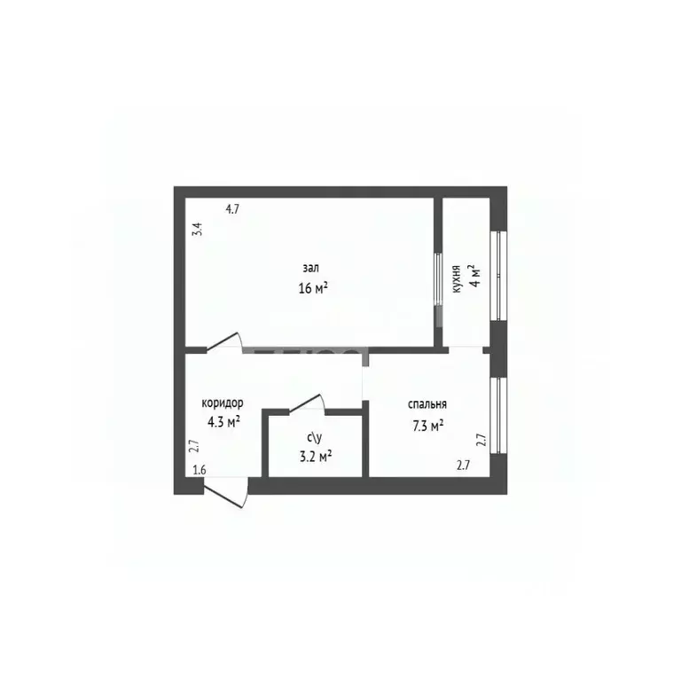 1-к кв. Дагестан, Дербент ул. Сальмана, 89 (36.0 м) - Фото 2