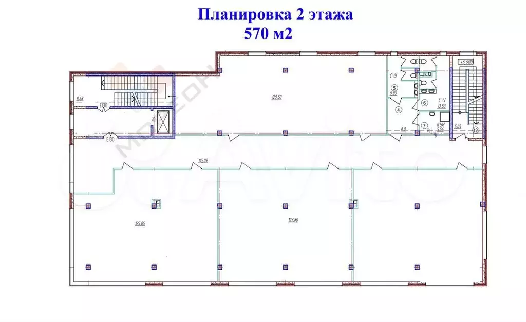 2 этаж на 1-й линии, 126 м2 - Фото 0