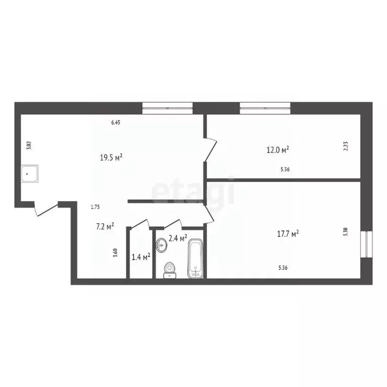 3-к кв. Красноярский край, Дивногорск Набережная ул., 55 (60.2 м) - Фото 2