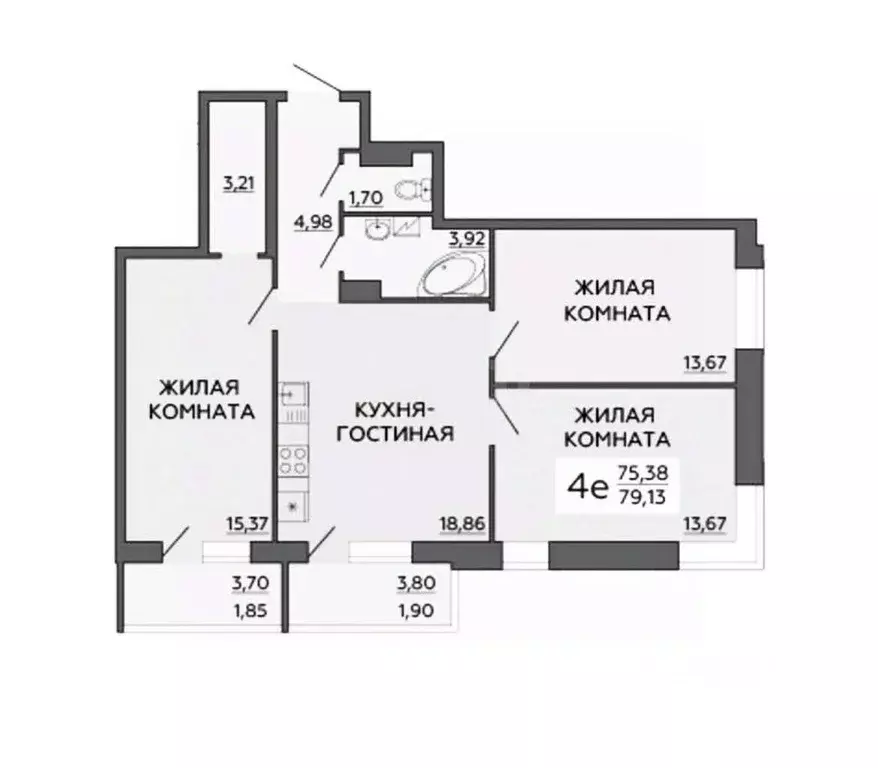 3-к кв. Воронежская область, Воронеж ул. Ворошилова, 63/2 (79.1 м) - Фото 1