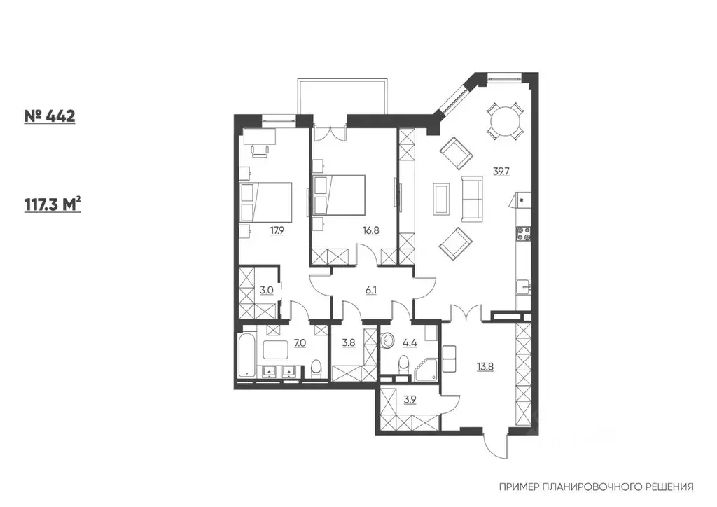 3-к кв. Пермский край, Пермь Пермская ул., 33 (117.6 м) - Фото 1