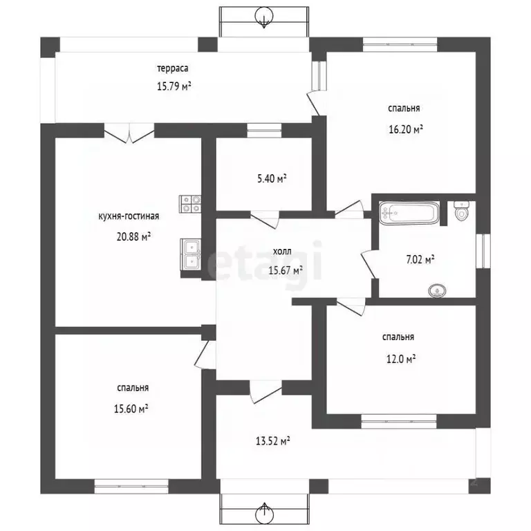 Дом в Ставропольский край, Пятигорск Железнодорожный пер. (132 м) - Фото 1