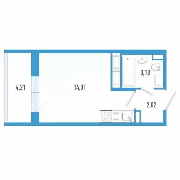 Студия Санкт-Петербург пос. Шушары,  (20.42 м) - Фото 0