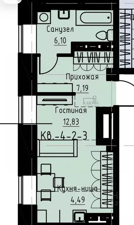 1-к кв. Челябинская область, Магнитогорск просп. Карла Маркса, 27 ... - Фото 2