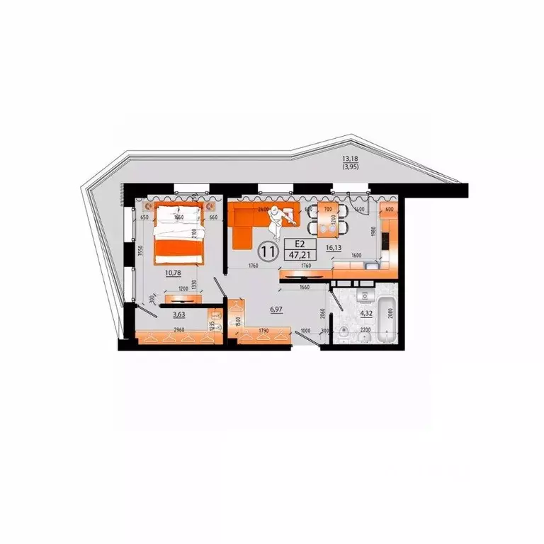 3-к кв. Приморский край, Владивосток Санрайс жилой комплекс (43.26 м) - Фото 2