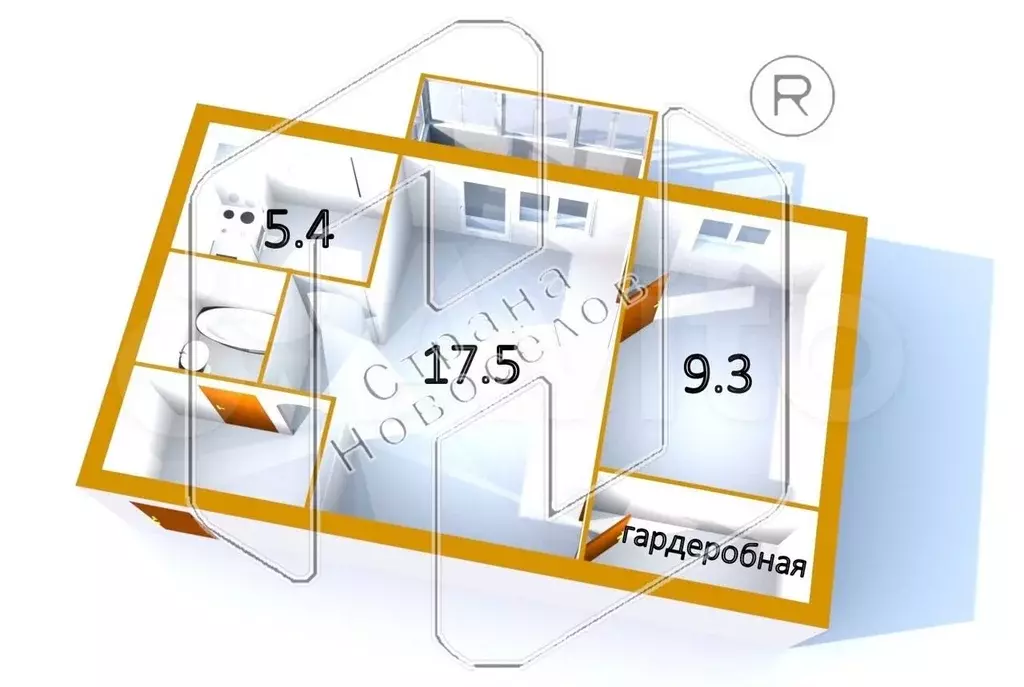 2-к. квартира, 41 м, 3/5 эт. - Фото 0