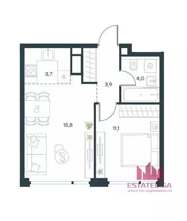2-к кв. Москва Озерная ул., 1к2/6 (44.0 м) - Фото 2