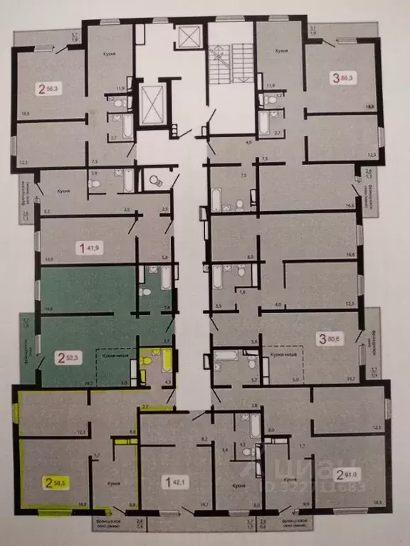 2-к кв. Красноярский край, Красноярск Мичурино жилой комплекс (58.5 м) - Фото 1