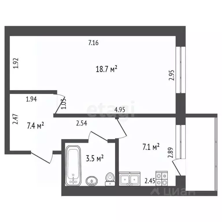 1-к кв. Саха (Якутия), Покровск Заводская ул., 9 (38.8 м) - Фото 2
