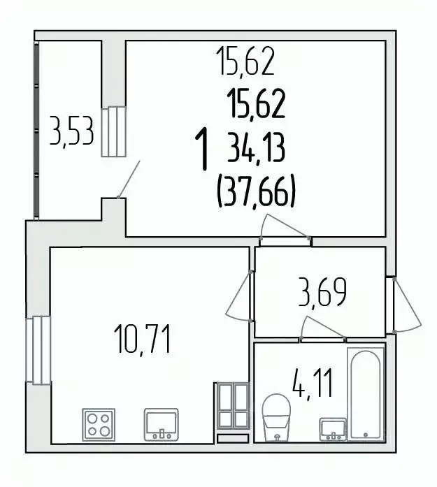 1-к кв. Белгородская область, Белгородский район, Разумное рп, ... - Фото 1
