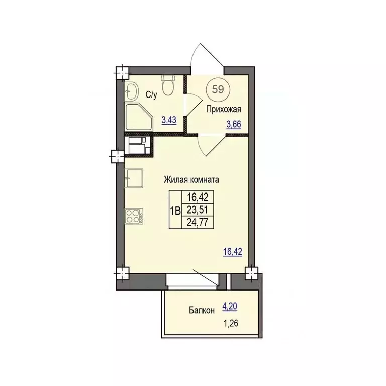 1-к кв. Псковская область, Псковский район, Завеличенская волость, д. ... - Фото 1