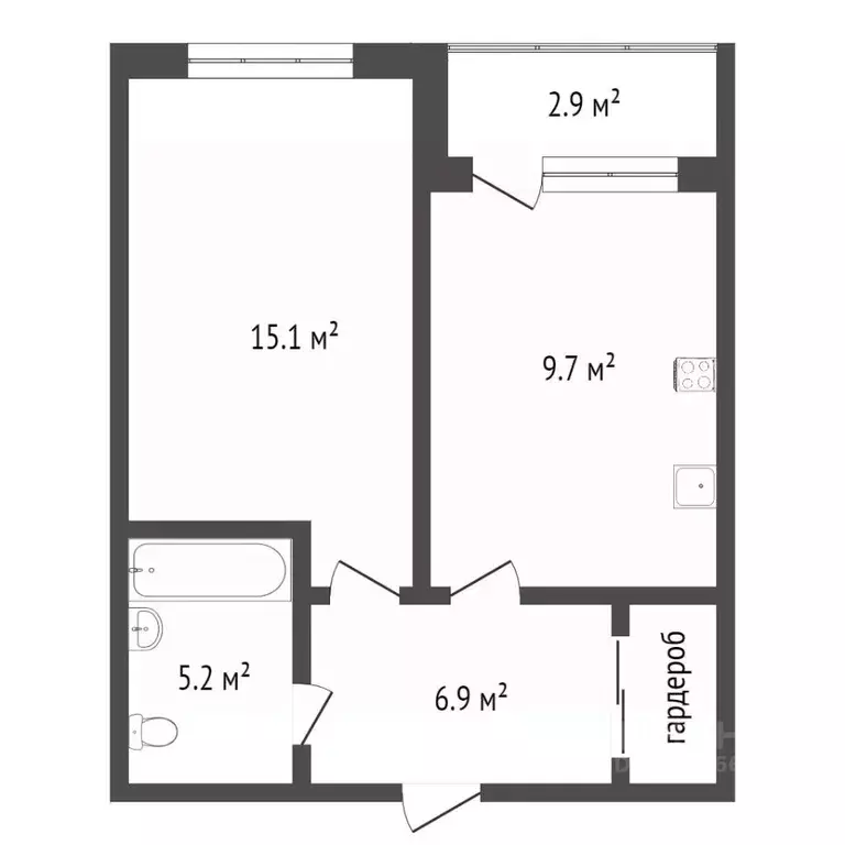 1-к кв. Ханты-Мансийский АО, Сургут Игоря Киртбая ул., 22 (39.08 м) - Фото 1