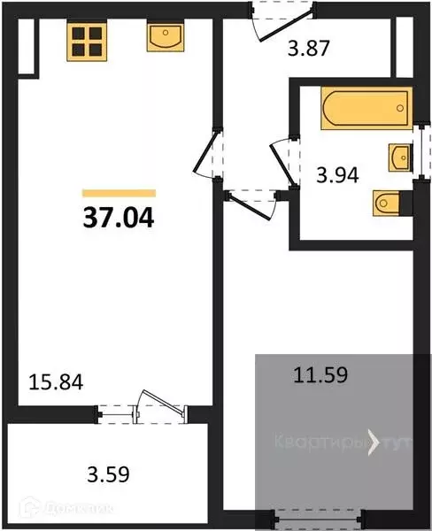 Продаётся 1-к квартира, 37.04 м - Фото 0