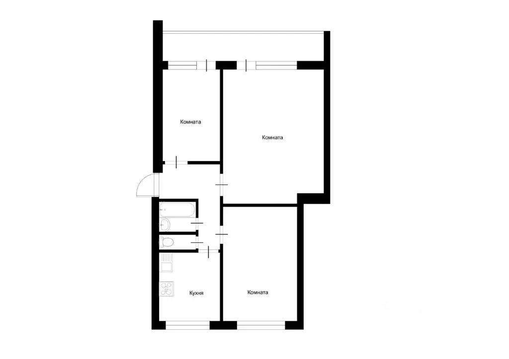 3-к кв. Курская область, Курск ул. Менделеева, 36 (63.0 м) - Фото 1