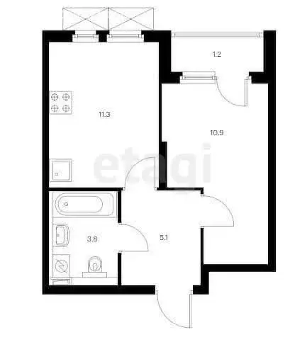 1-комнатная квартира: Новороссийск, улица Григорьева, 12 (31.1 м) - Фото 1