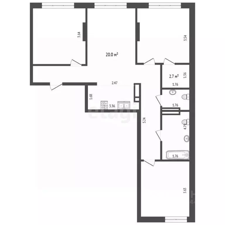 3-к кв. Тюменская область, Тюмень ул. Михаила Сперанского, 43 (78.4 м) - Фото 1
