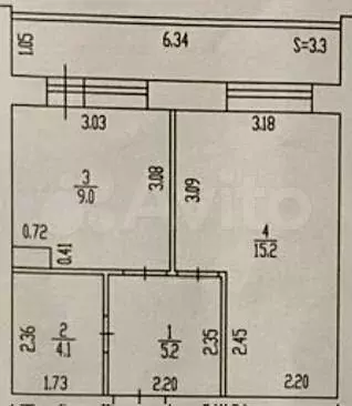 1-к. квартира, 35,1м, 3/4эт. - Фото 0