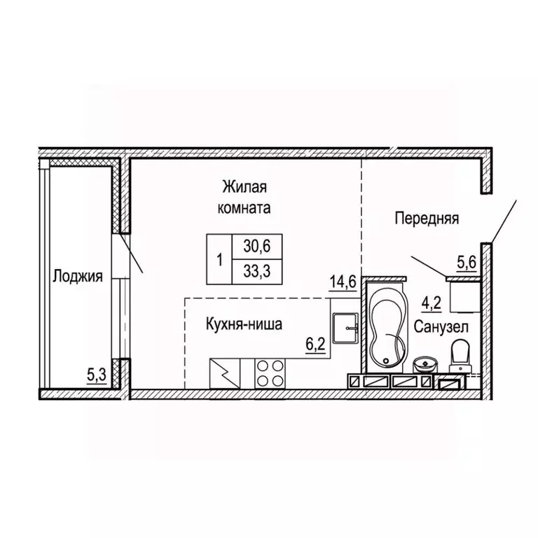 1-к кв. Приморский край, Владивосток На Черняховского жилой квартал,  ... - Фото 1