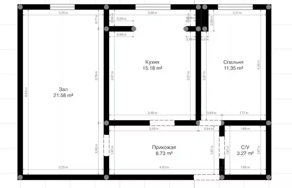 2-к кв. Кабардино-Балкария, Нальчик ул. Атажукина, 12к1 (60.0 м) - Фото 1