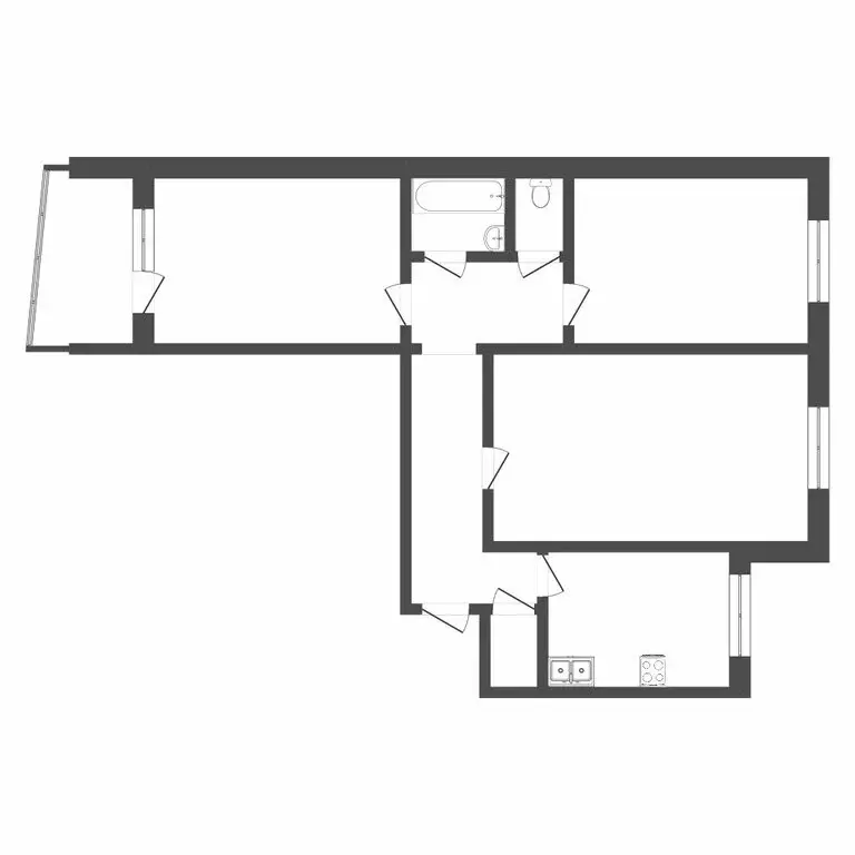 3-комнатная квартира: Тюмень, Ставропольская улица, 2 (67.7 м) - Фото 1