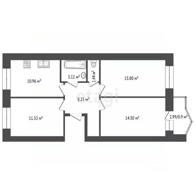 2-к кв. Орловская область, Орел Раздольная ул., 26 (64.6 м) - Фото 2