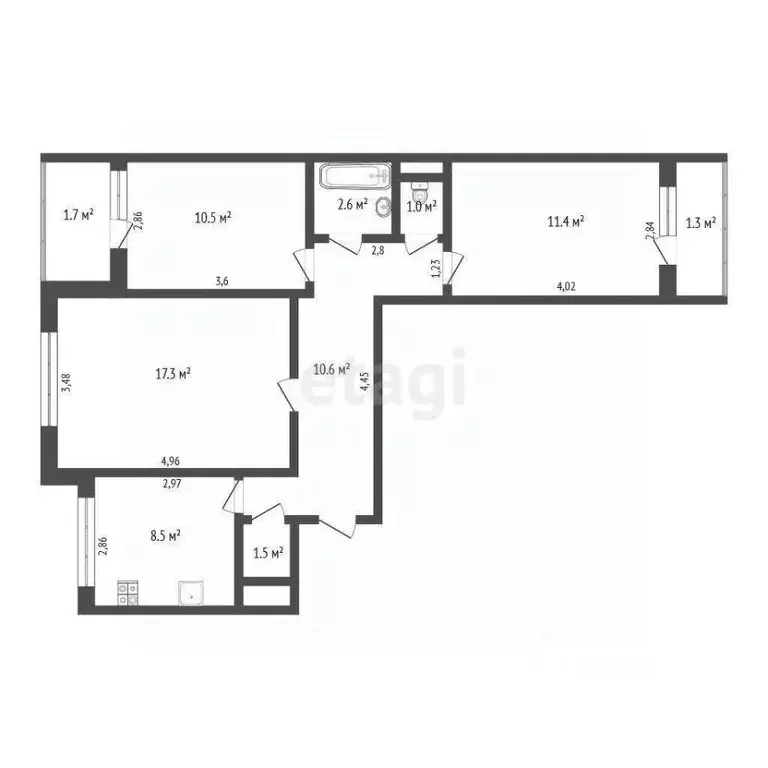 3-к кв. Мордовия, Саранск ул. Миронова, 3 (63.0 м) - Фото 1