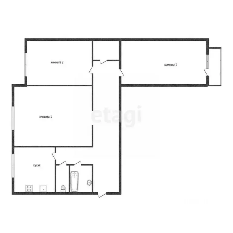 3-к кв. Воронежская область, Воронеж ул. Ломоносова, 114/19 (68.0 м) - Фото 1