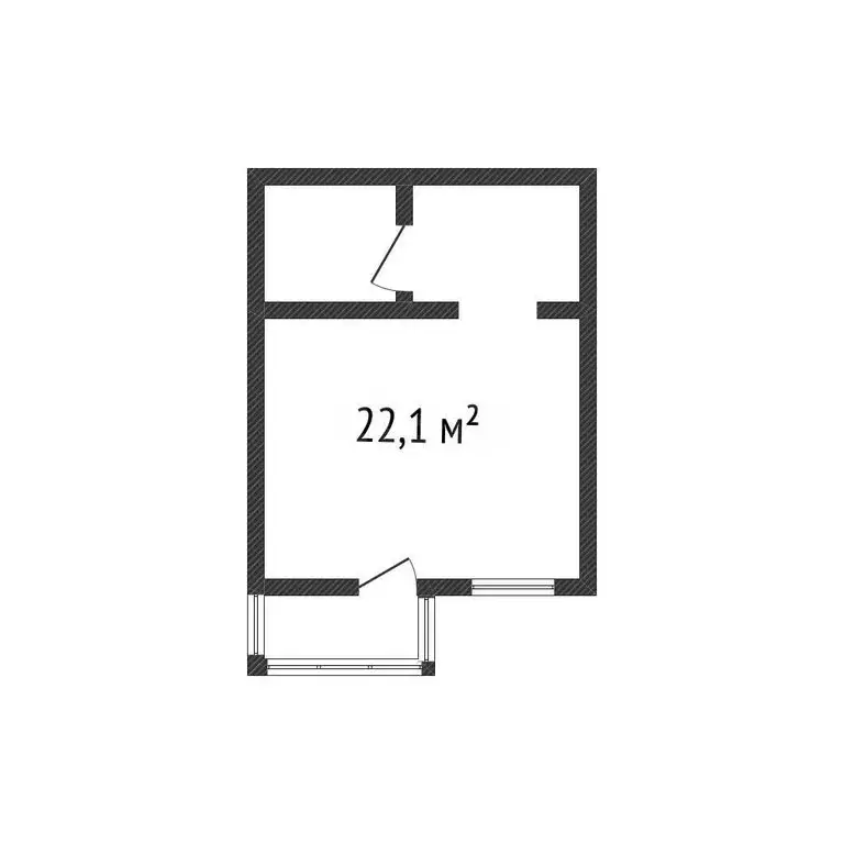 Квартира-студия: посёлок Берёзовый, улица имени А.Н. Лодыгина, 1 (22.1 ... - Фото 1