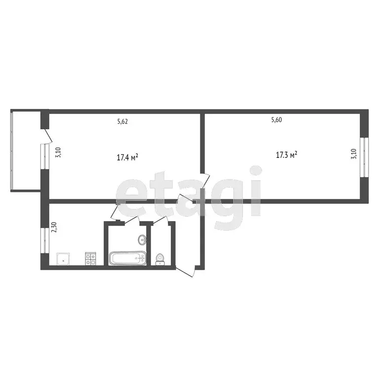 2-комнатная квартира: Тобольск, улица Знаменского, 16 (48.6 м) - Фото 1