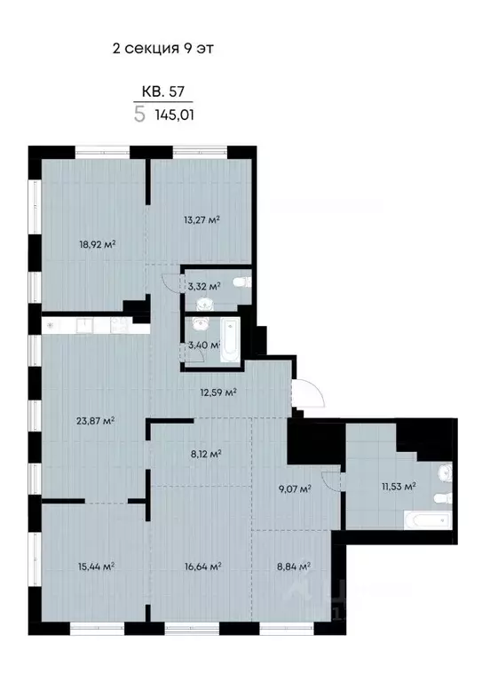 5-к кв. Иркутская область, Иркутск ул. Лебедева-Кумача, 25 (145.01 м) - Фото 0