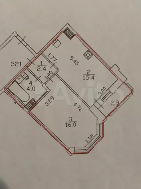 1-к. квартира, 40 м, 2/22 эт. - Фото 0