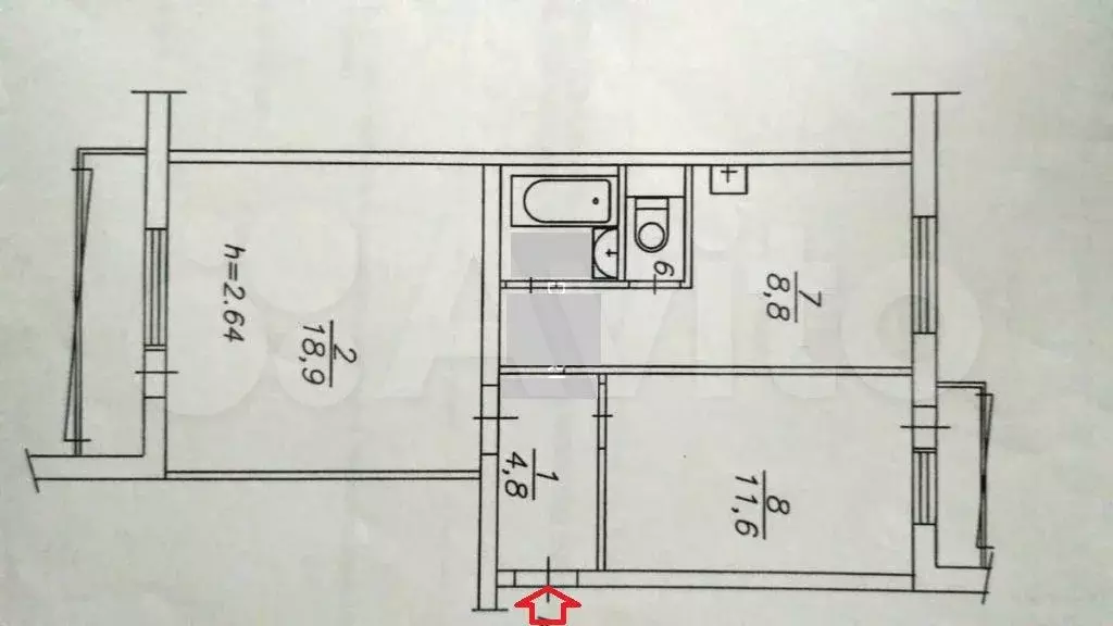 2-к. квартира, 53 м, 6/10 эт. - Фото 0