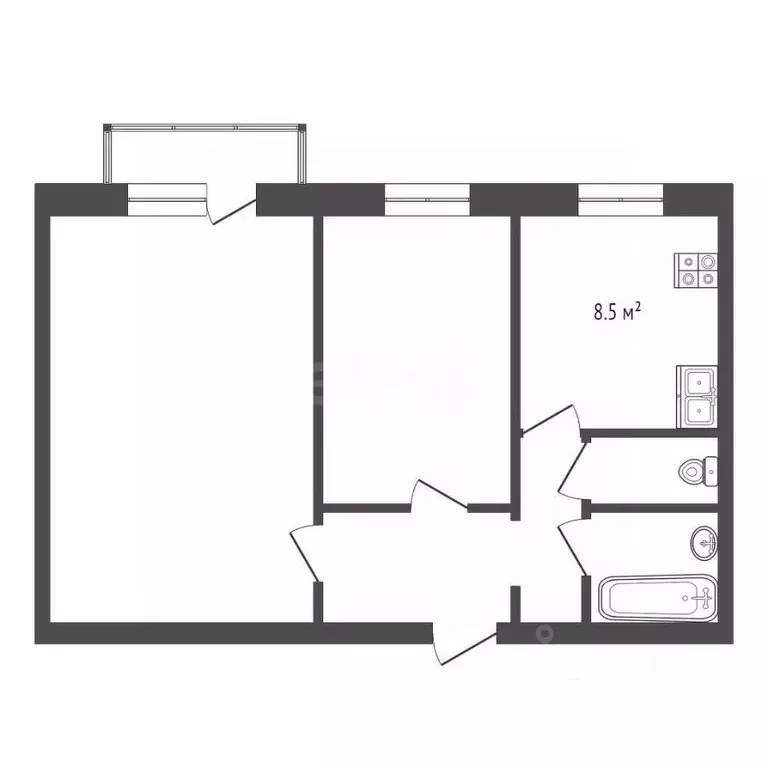 2-к кв. Москва ул. Гримау, 5/1К3 (52.5 м) - Фото 1