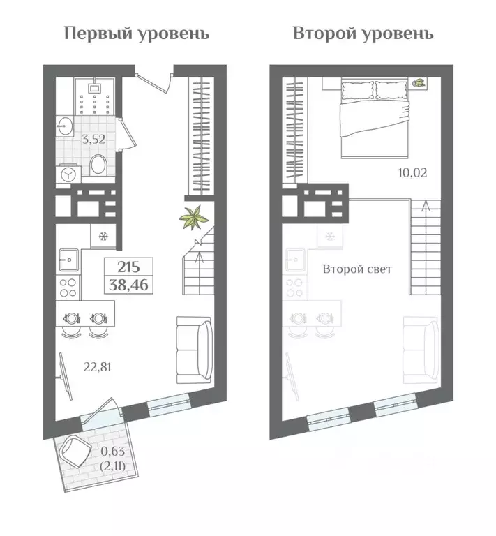 1-к кв. Калининградская область, Светлогорск  (38.46 м) - Фото 0