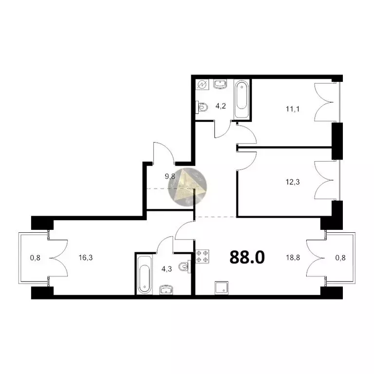 3-комнатная квартира: Санкт-Петербург, набережная Обводного канала, ... - Фото 1