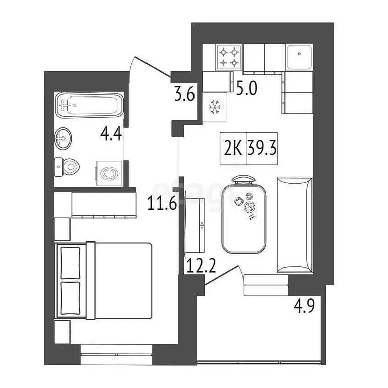 Продаётся 1-к квартира, 39.2 м - Фото 0
