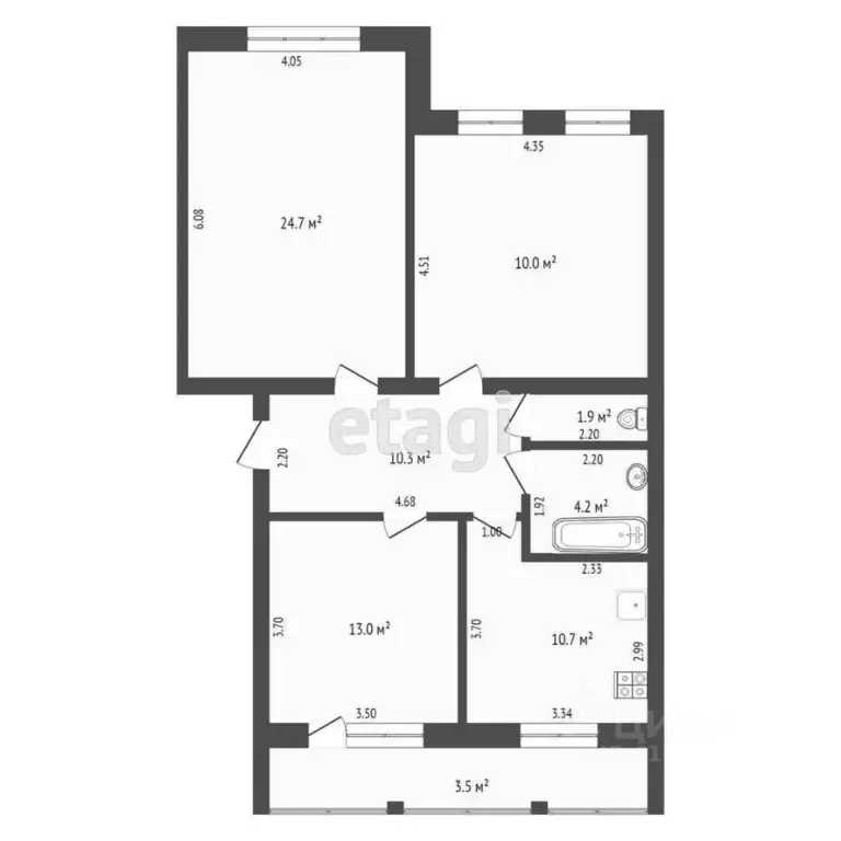 3-к кв. Мордовия, Саранск Садовая ул., 1 (85.0 м) - Фото 2