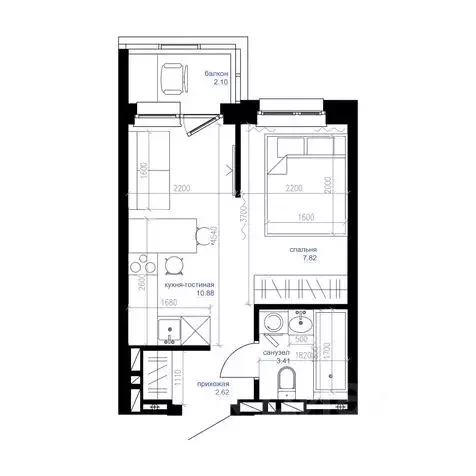 Студия Приморский край, Владивосток Сердце квартала жилой комплекс ... - Фото 1