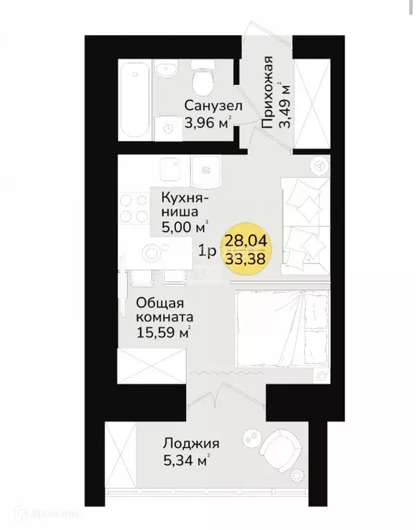 Продаётся 1-к квартира, 34 м - Фото 1
